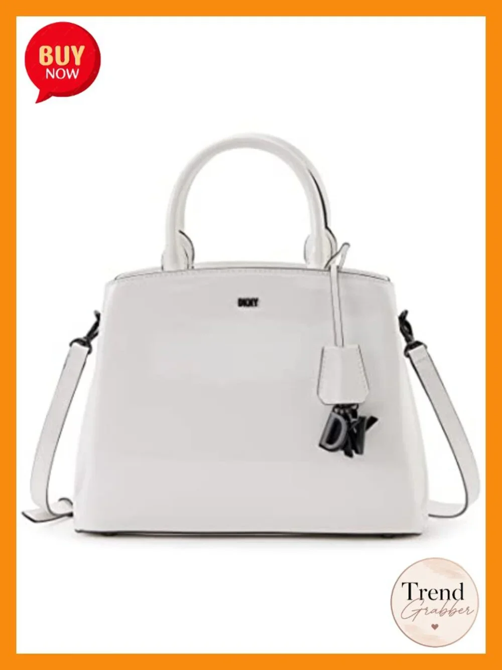 DKNY Paige Medium Satchel with Adjustable Strap - Faux Leather